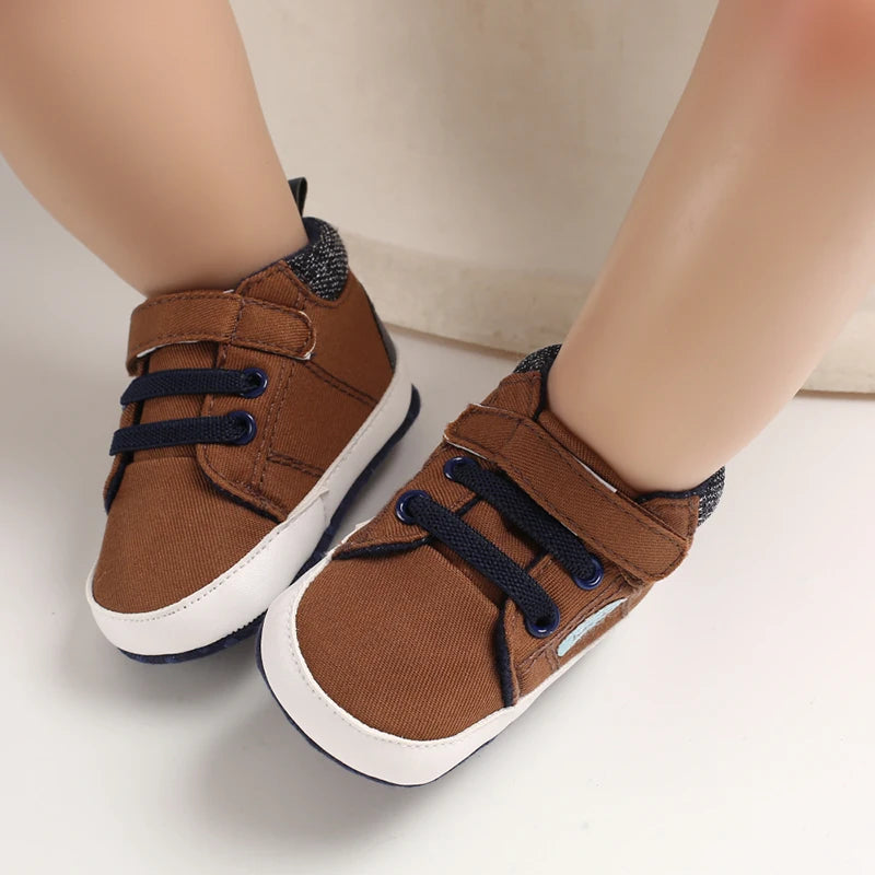 Baby Canvas Classic Casual Shoes Newborn Baby PU Leather Multi-Color Sneakers Non-Slip Cloth Bottom For Boys Girls First Walkers