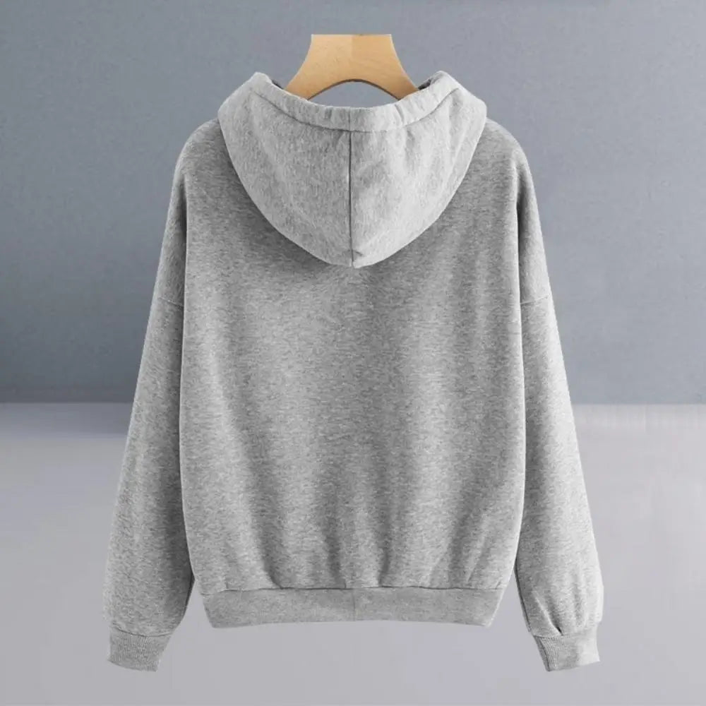 Women Sweatshirt Autumn Winter Print Long Sleeve Loose Sweatshirt Casual Hooded Drawstring Sweatshirt Women's Clothing