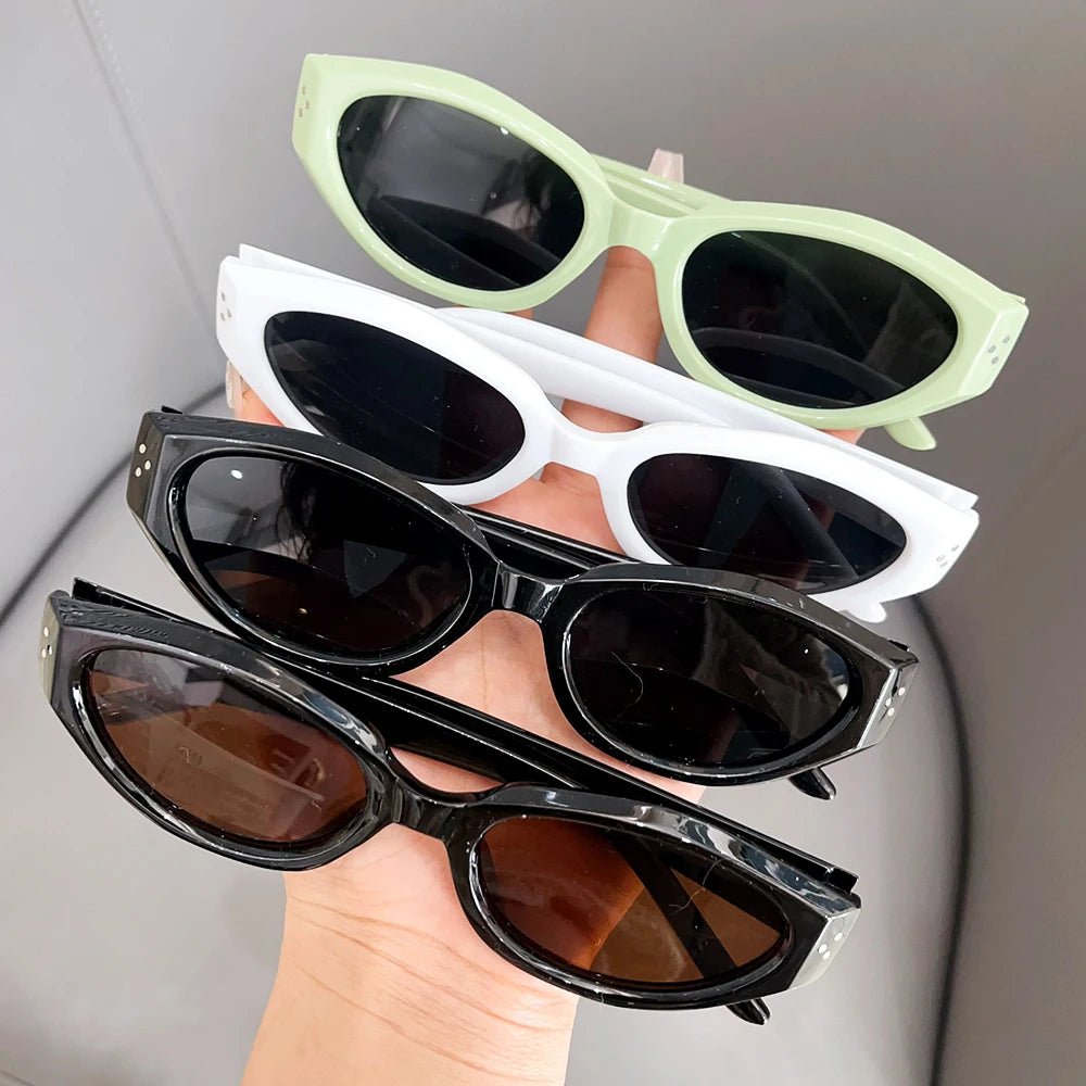 Y2K Retro Cat Eye Small Square Sunglasses Women Girls  Sunglass Fashion Eye Glasses Mirror Goggles Men Punk Sports Sunglasses