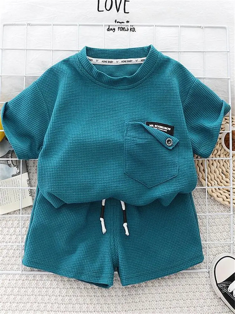 Summer Baby Boy Kids Clothes Set Children Clothing Suit Tops Short-sleeve T-shirt Pants 2pcs/set Sport Infant Clothing