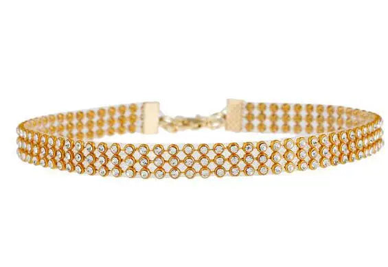 Punk Golden Silver Color Inlay Rhinestone Crystal Choker Necklace for Women Hip Hop Party Accessories Collar Chocker Gifts