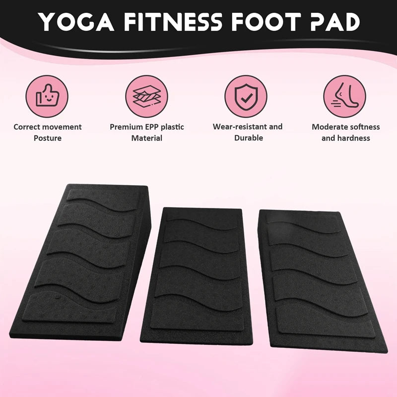 New-3Pcs Yoga Bricks Squat Wedge Blocks Slant Boards Adjustable Non-Slip Foot Stretcher For Exercise Yoga Fitness Gym