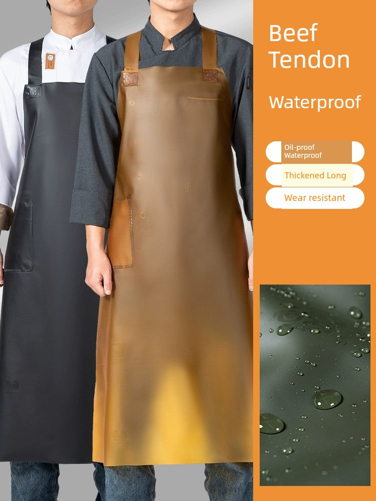 Beef Tendon Waterproof Special Apron for Dish Washing and Fish Killing Catering