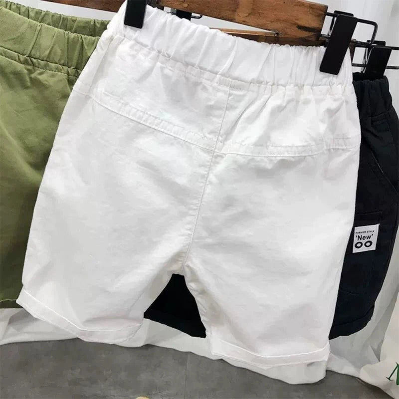 Kids Boy Shorts With Pocket Spring Summer Trousers Cotton Elastic Waist Fashion Short Pants Children Clothes