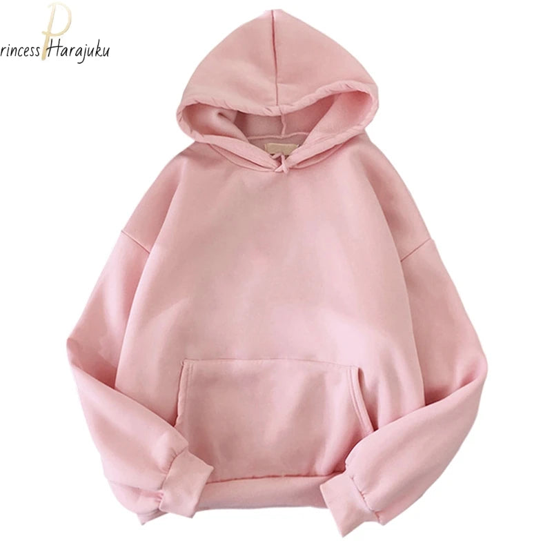 Women Yellow Hoodie Loose Korean Hooded Sweatshirt Streetwear Long Sleeve Pullovers Fashion Harajuku Autumn Hoodies