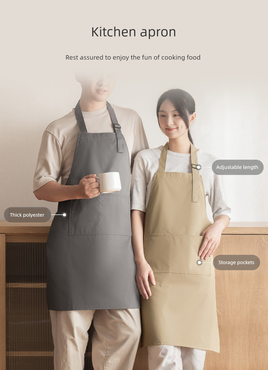 Lanjiaoluo For Home Oil-Proof Cooking Catering Men's and Women's Apron