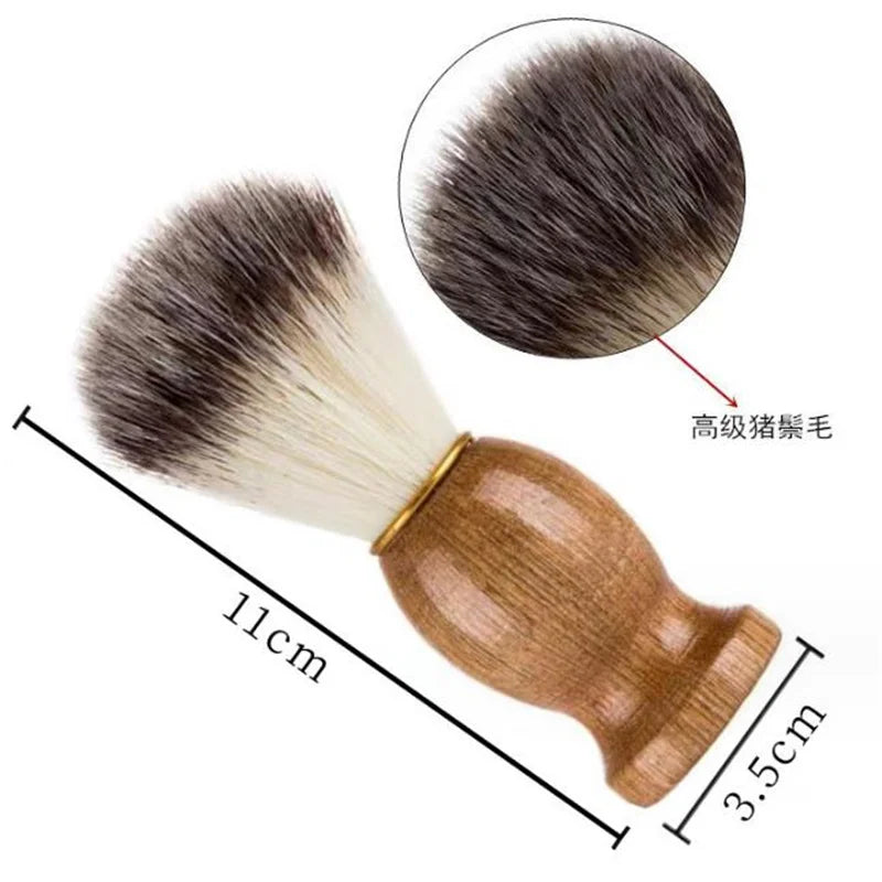 1/2/4//6/8PCS Natural Badger Hair Brush Men's Shaving Brush Barber Salon Men Facial Beard Cleaning Brush Wood Handle Shave Tool