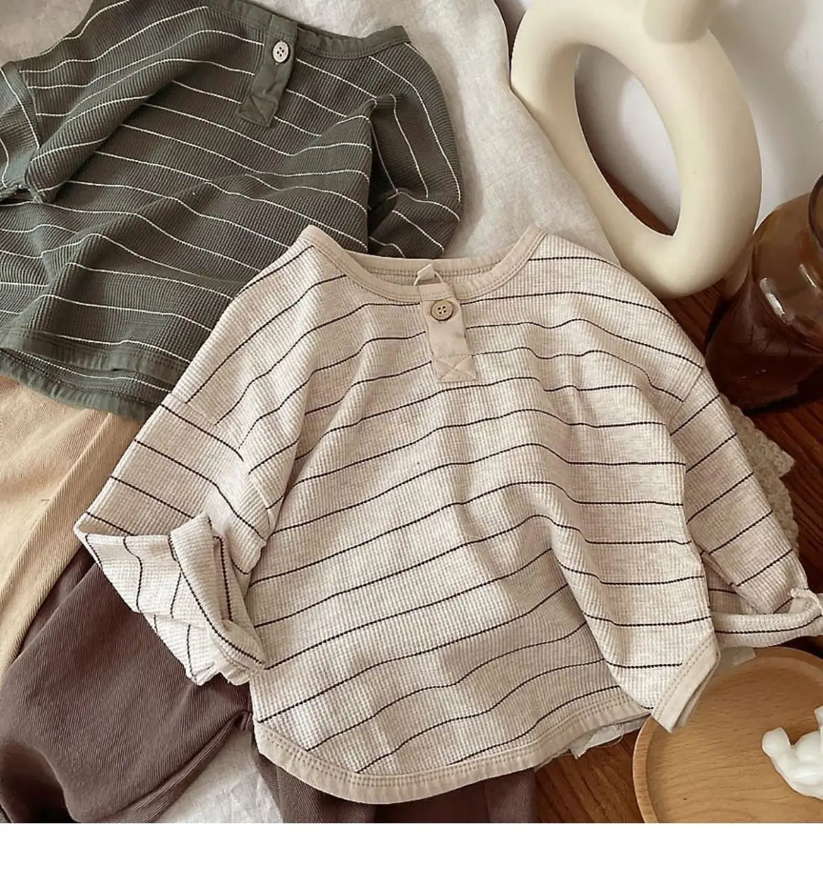 Fashion Striped Print Kids Baby Clothes Cotton Long Sleeve T Shirts Boys and Girls Long Sleeve Tops Autumn Baby Clothing