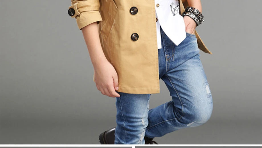 New Boys Winter Coat High Quality Fashion Double Breasted Solid Wool Coat For Boys Kids Wool Coat Jacket Boys Children Outerwear