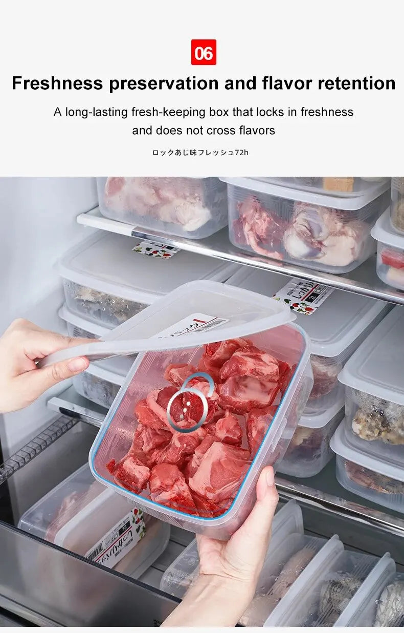 1PC Refrigerator Preservation Box Frozen Meat Refrigeration Box Food Storage Box Sorting Storage Sruit Vegetable Drainage Box