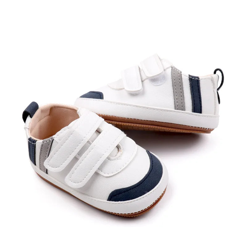 New White Baby Shoes Lovely Bear / Stripes Casual Soft Sole Anti-slip Infant Sports Toddler Boys Girls First Walkers