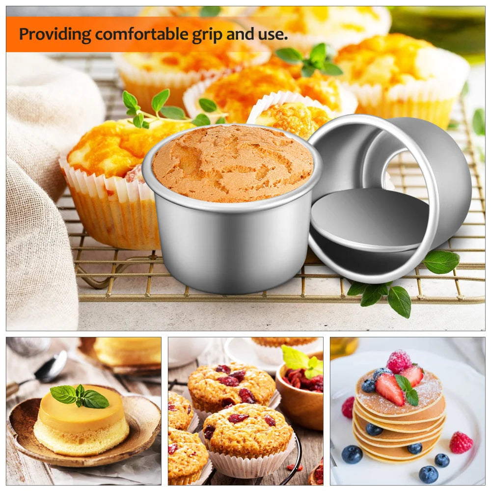 4Pcs Round Cake Pans with Removable Bottom aluminum alloy Baking molds Cheesecake Making Pans Cake Tins Party Picnic kichen tool