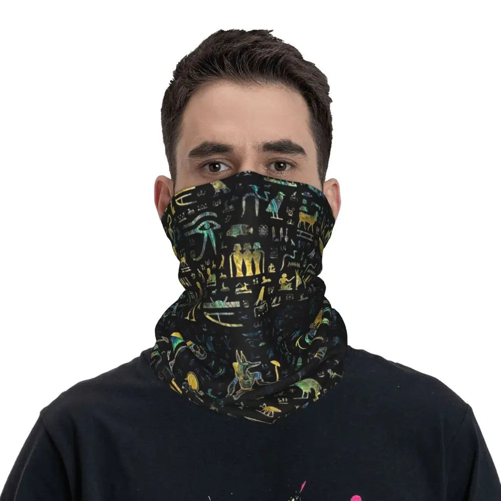 Egyptian Gods And Pharaohs Bandana Neck Gaiter Printed Mask Scarf Multifunction Headwear Running Unisex Adult Winter