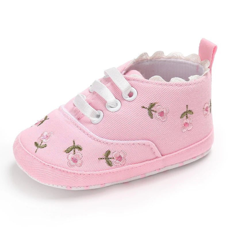 Spring and Autumn Sweet Pink Theme Girl Baby Casual Sports Shoes Soft Sole Comfortable Baby Walking Shoes 0-18M