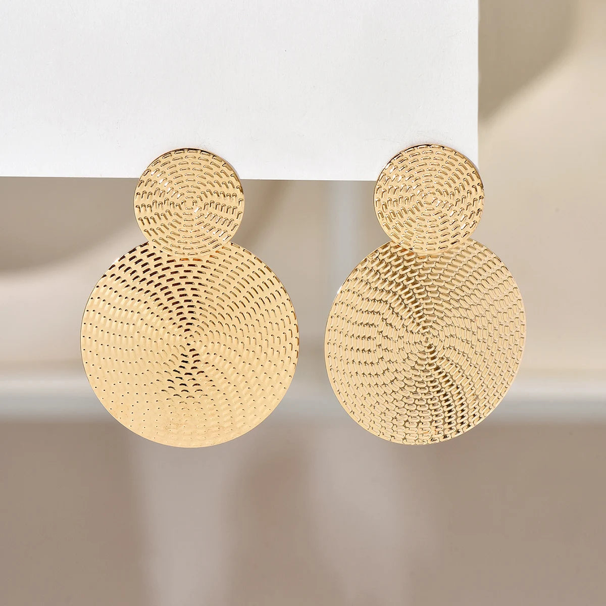 Aretes De Mujer Bohemia Trendy Geometric Metal Round Earrings For Women Fashion Wedding Jewelry