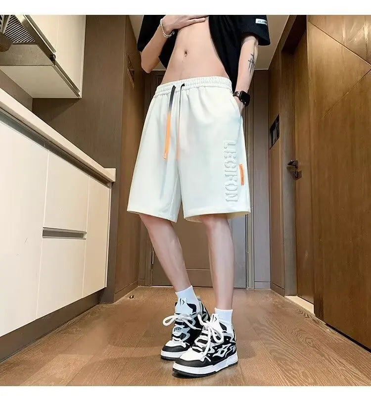 Korean Summer Men's Shorts Fashion Grey Sweatpants Harajuku High Street Men's Clothing Casual Gym Shorts At Home Short pants New