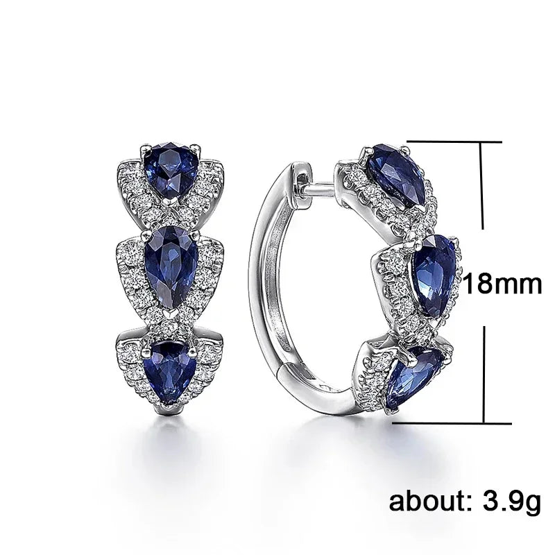 2024 Luxury Trendy Green Cubic Zirconia Hoop Earrings Wedding Party Elegant Accessories for Women Anniversary Gift New Jewelry