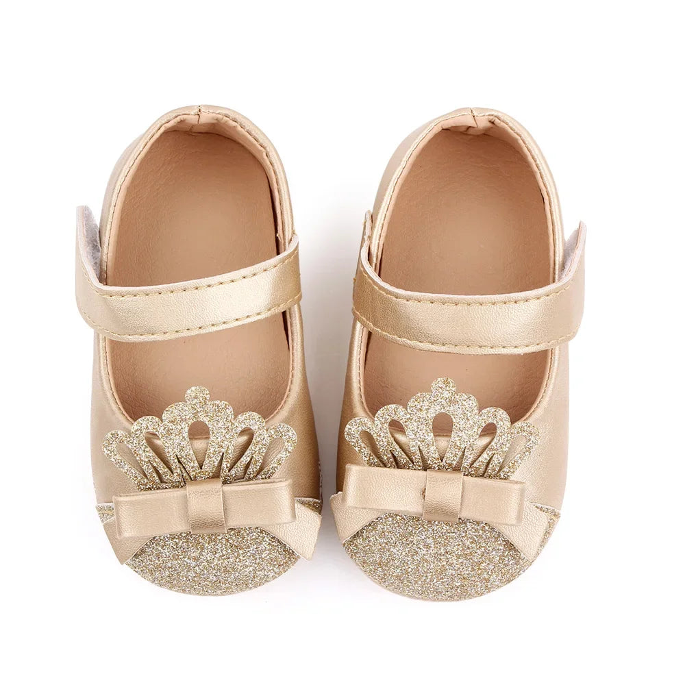 Baby Girl Shoes Cute Crown Soft PU Mary Jane Shoes Anti-slip Sole Spring Summer Sandal for Baby Girl New Fashion