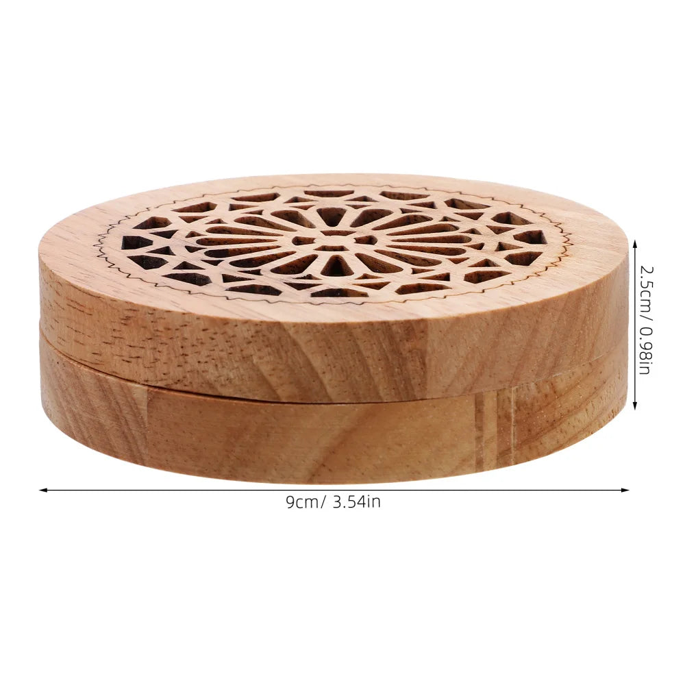 Solid Wood Aromatherapy Box Incense Holder Indoor Ornament Wooden Censer Cone Burner