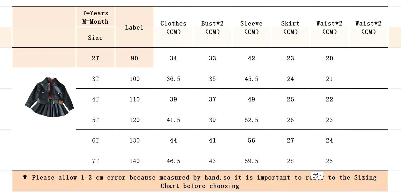 Two-piece Set for Girls Handsome Lapel Solid Leather Top + Solid Leather Pleated Skirt  Kids Clothes Girls  Toddler Girl Clothes