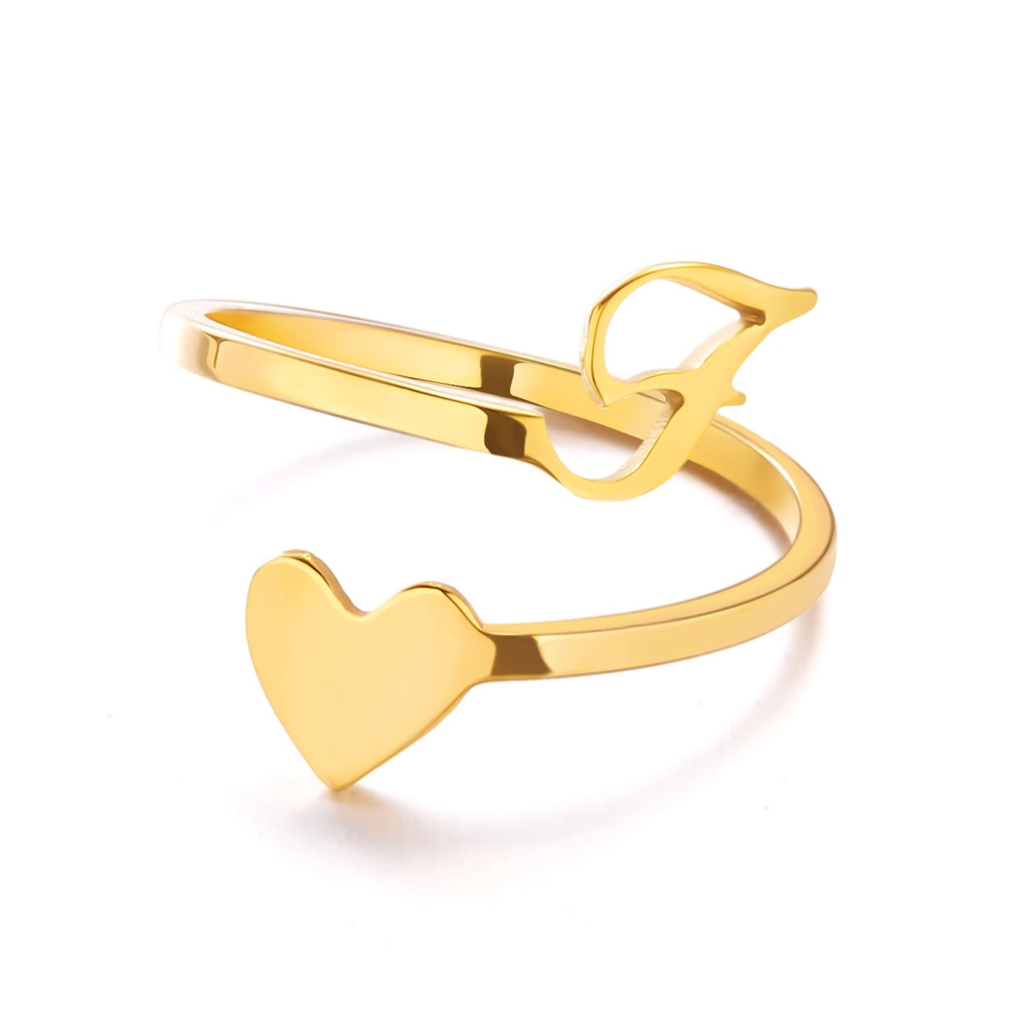 Simple Romantic Heart and Letter Rings A-Z 26  Alphabet Initials Ring For Women Opening Finger Ring Party Jewelry Birthday Gift