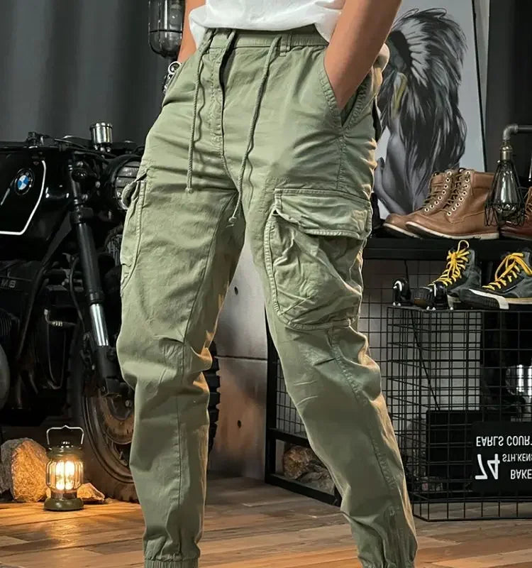 Trekking Autumn Male Trousers Motorcycle Khaki Brown Men's Cargo Pants Biker Nylon Cotton With Wholesale High Quality Street