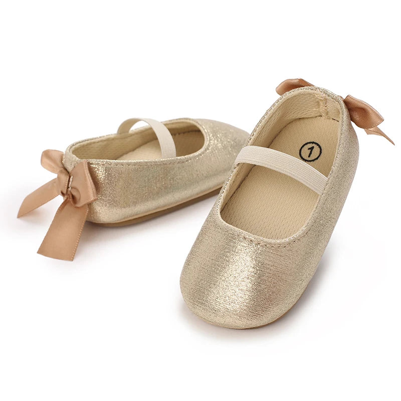 Baby Shoes Spring and Autumn Girl Baby Fashionable, Soft, Comfortable, Sweet Princess Shoes Rubber soles, Non slip Walking Shoes