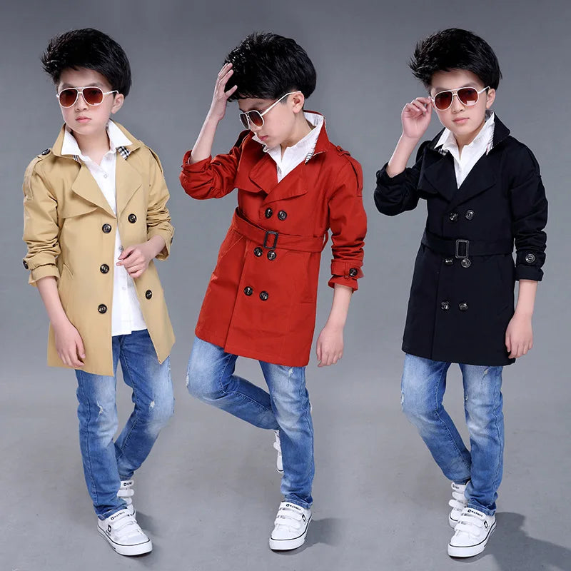 New Boys Winter Coat High Quality Fashion Double Breasted Solid Wool Coat For Boys Kids Wool Coat Jacket Boys Children Outerwear