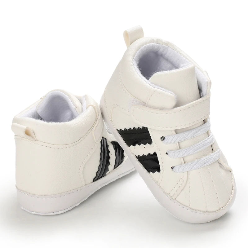 Baby Canvas Classic Casual Shoes Newborn Baby PU Leather Multi-Color Sneakers Non-Slip Cloth Bottom For Boys Girls First Walkers