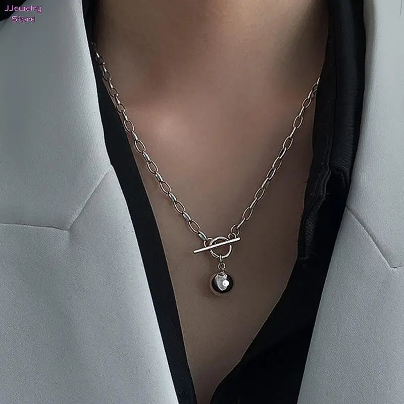 Cuban Chain Necklace Women New Fashion Toggle Clasp Stainless Steel Chain Necklace For Women Jewelry Gift