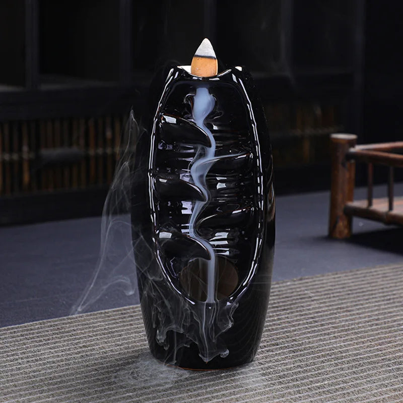 Incense burner, resin reflux incense burner, reflux aromatherapy incense burner stand, suitable for home reading room decoration