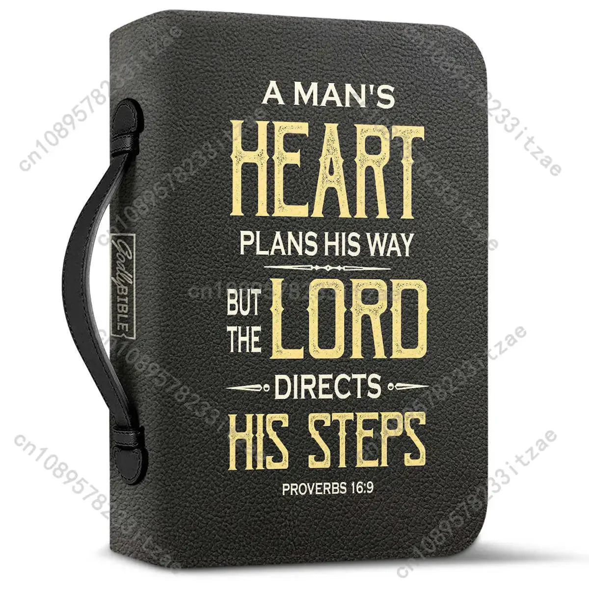 Women's Lion Cross Bible Bags A Mans Heart Plans His Way Words Printed Tote Handbag Brand Designer Custom Bible Case Book Cover