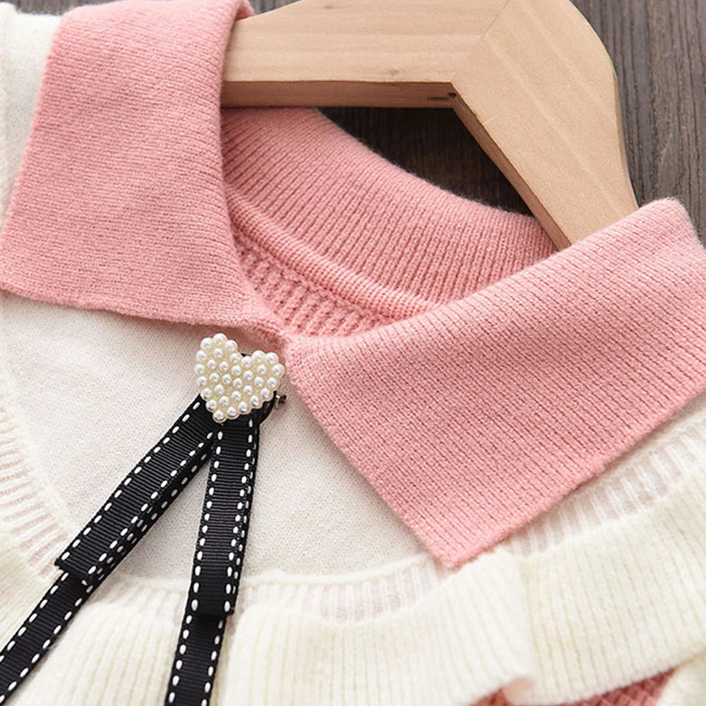 Melario Girls Dress Girls Kids Princess Party Sweater Knitted Dress Autumn Winter Christmas Costume Children Clothes 2-6 Years