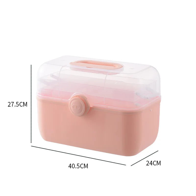 1 Pc Household Medicine Box Storage Box Large Capacity Multi-layer Portable Medical First Aid Kit Transparent Small Medicine Box