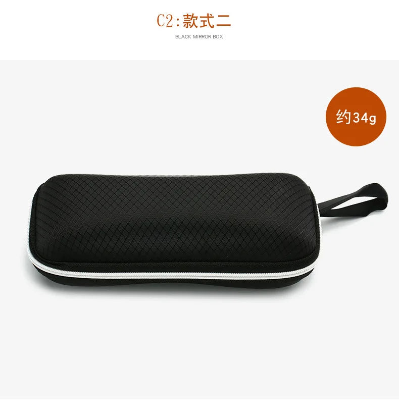 Men and Women Protective Glasses Case Sunglasses Hard Case Travel Protective Glasses Bag Black Portable Accessories Zipper Box