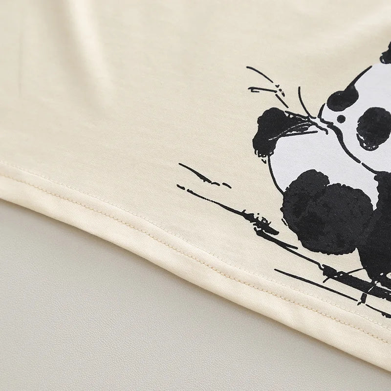 Boys Sets Summer Children Clothing Boys Chinese style Tang costumes Panda Print Cotton T-Shirt Shorts 2pcs Kids Casual Outfits