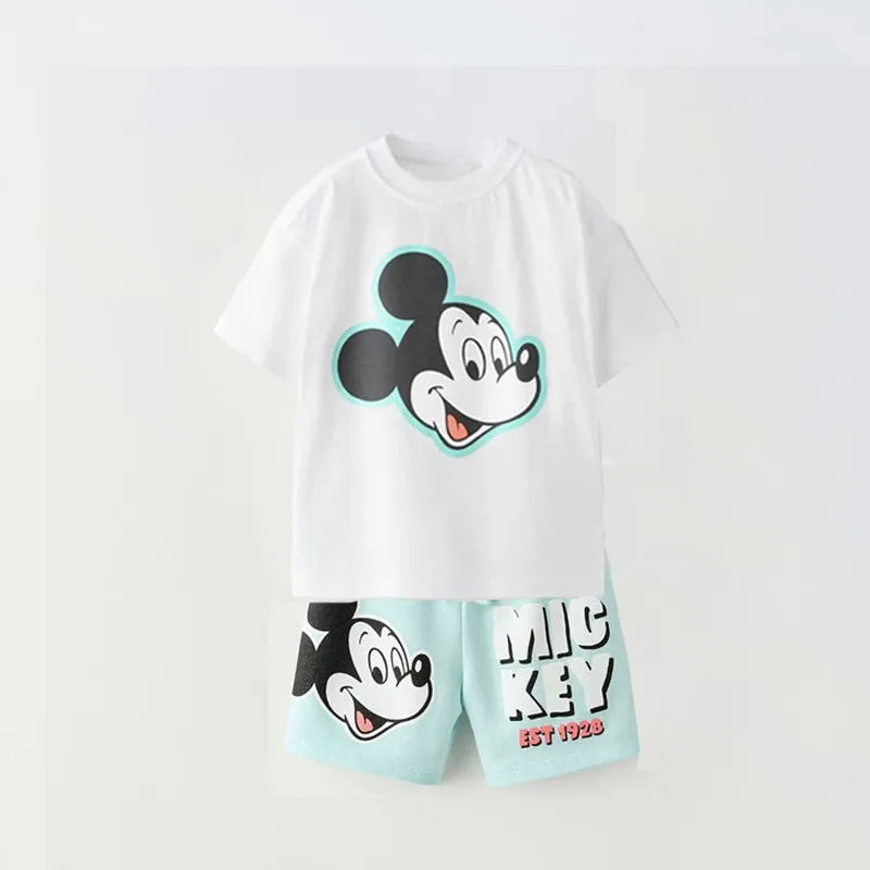 Kids Short Sleeve Shorts Outfits Summer Clothes Cartoon Print TShirt Cute Print Tops Toddler Boys Casual Costume Girls Cute Sets