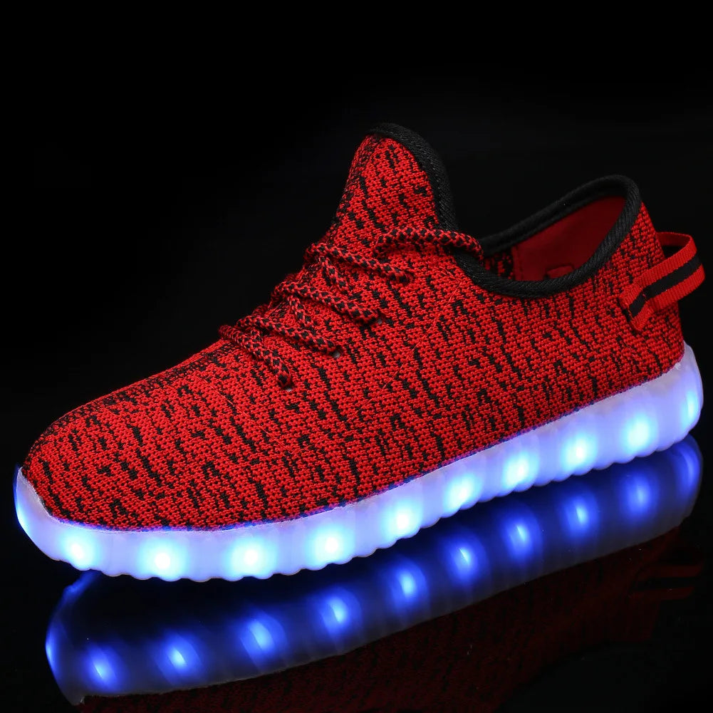 Men & Women LED  Shoes USB Rechargeable Breathable Fashion Adult Sneakers Large Size 35-46