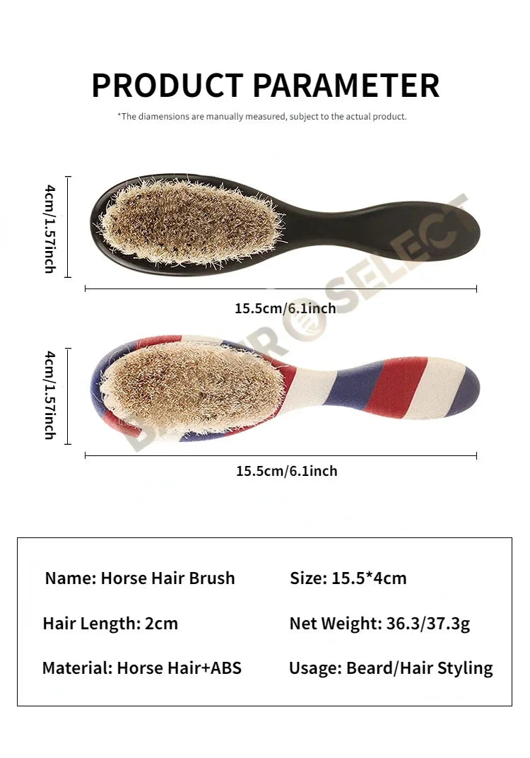 New Professional Barber Shaving Beard Brush Removal Neck Dusting Horse Hair Brushes Face Mustache Salon Cleaning Styling Tools