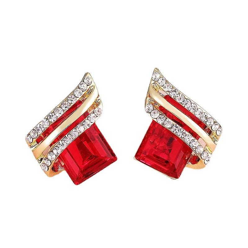 New Fashion Zircon Earrings Crystal Earrings Engagement Earrings for women Princess Jewelry Birthday Anniversary Gifts