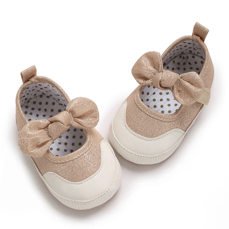 0-18M Girls' Baby Shoes Fashionable Classic Gold Theme Princess Shoes Soft Sole Comfortable Baby Walking Shoes