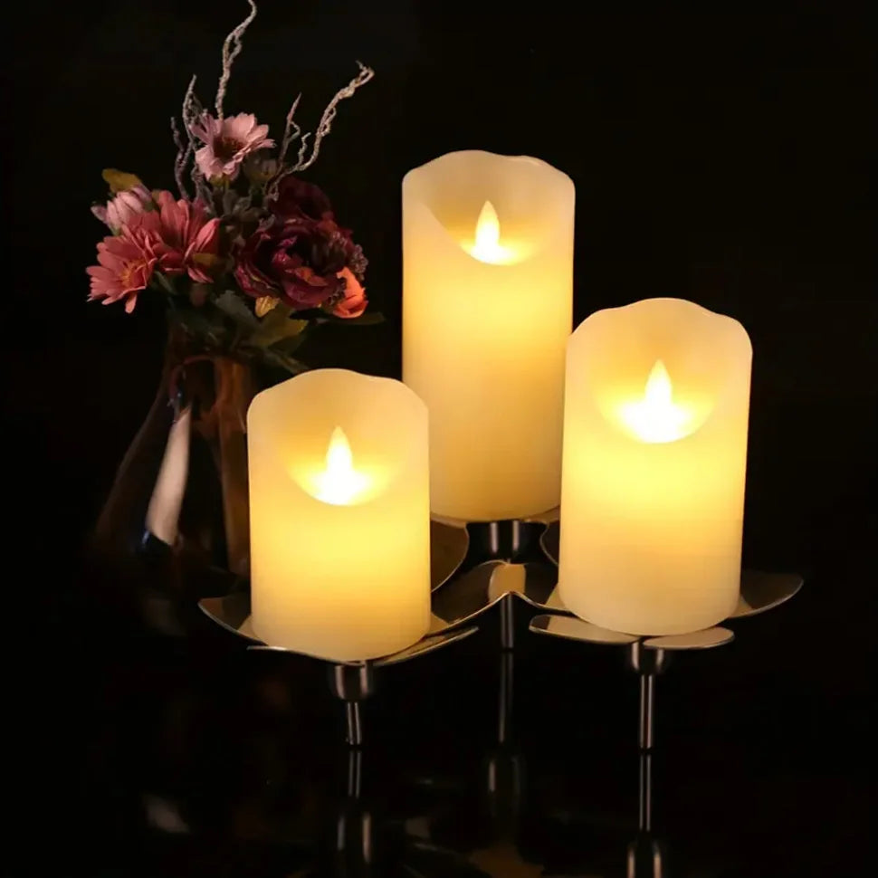 12Pcs/Set Flameless LED Candle Creative wishing Led Tea Light Warm White Flameless Candle Wedding Season  Decor Candle Light