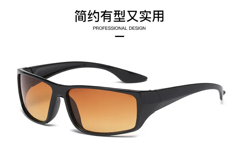 Vintage Sunglasses Men Driving Rectangle Design Sun Glasses Female Male Eyewear Black Big Frame Sunglasses Mens