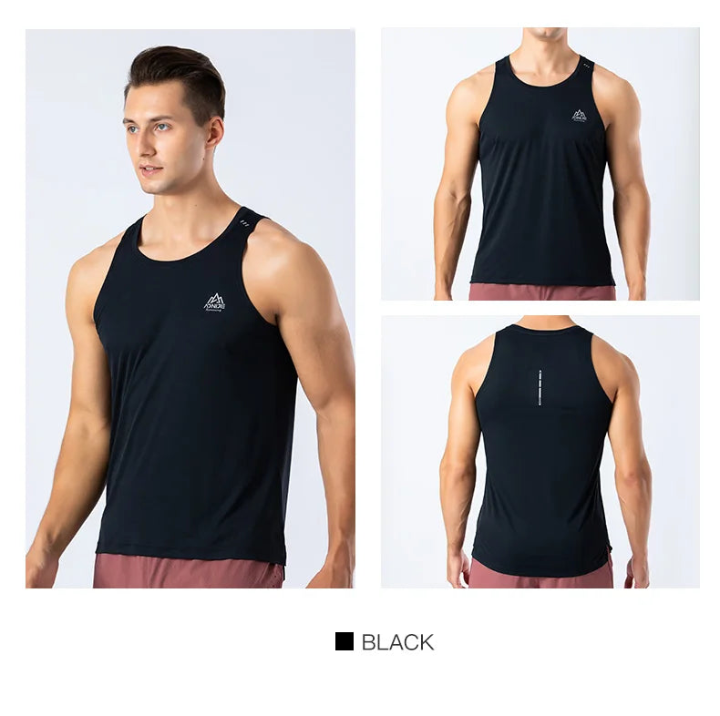 AONIJIE FM5126 Man Male Quick Drying Sports Undershit Running I-shaped Vest Sleeveless Summer Tank Top For Marathon Fitness