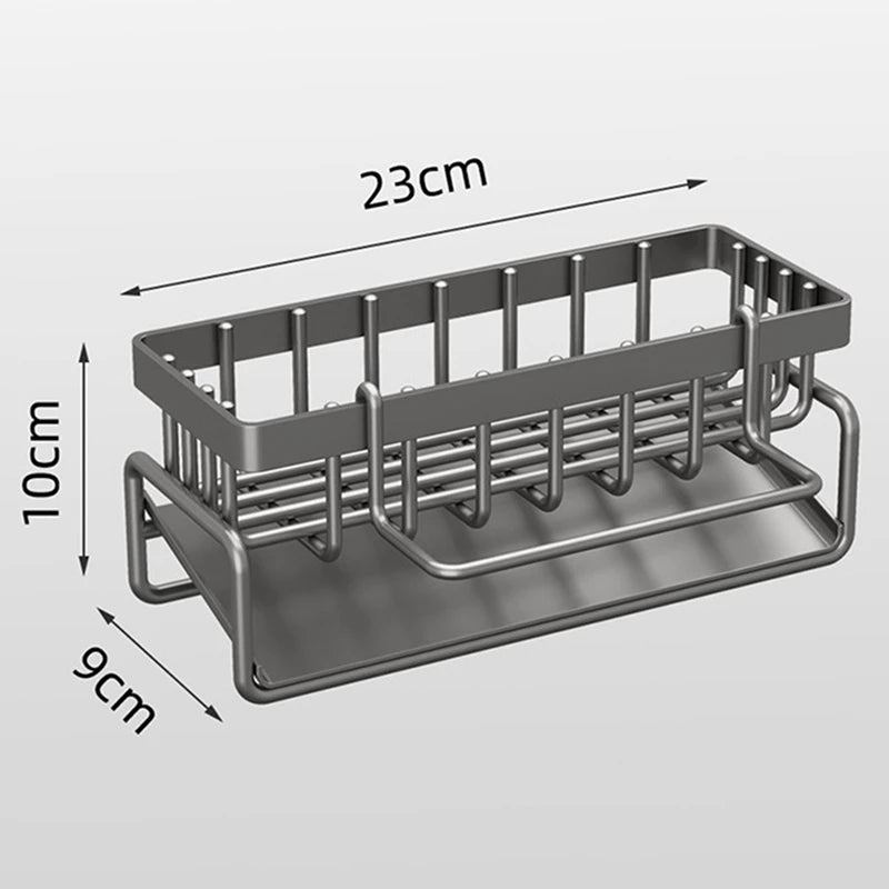 Kitchen Sink Shelf,Sponge Holder For Kitchen Sink Organizer, Sponge Organizer,Dish Sponger Holder For Bathroom Grey Easy Install