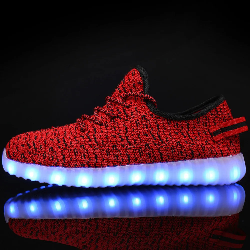 Men & Women LED  Shoes USB Rechargeable Breathable Fashion Adult Sneakers Large Size 35-46