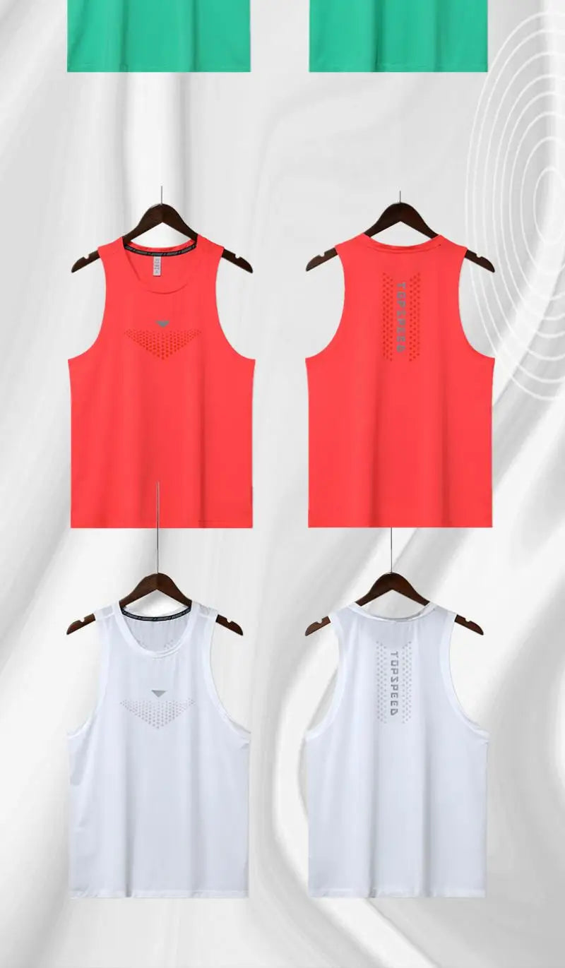 Men Quick Dry Running Sport Vest Loose Fit Basketball Vest Plus Size Gym Singlets Fitness Tops Workout Sleeveless Shirt