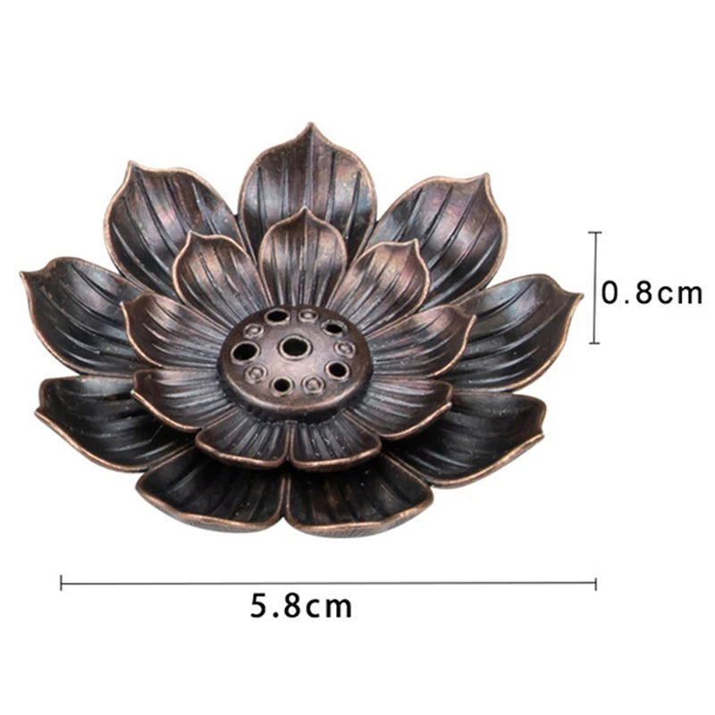 1PC Alloy Incense Burner Stick Holder Plate Burner Plate Buddhism Coil Lotus Censer