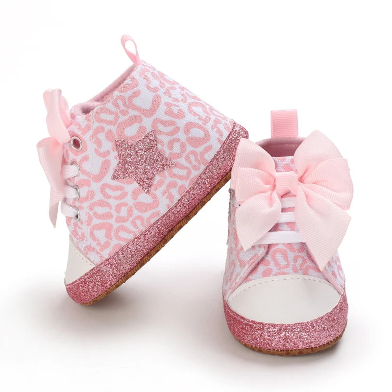 Spring and Autumn Sweet Pink Theme Girl Baby Casual Sports Shoes Soft Sole Comfortable Baby Walking Shoes 0-18M