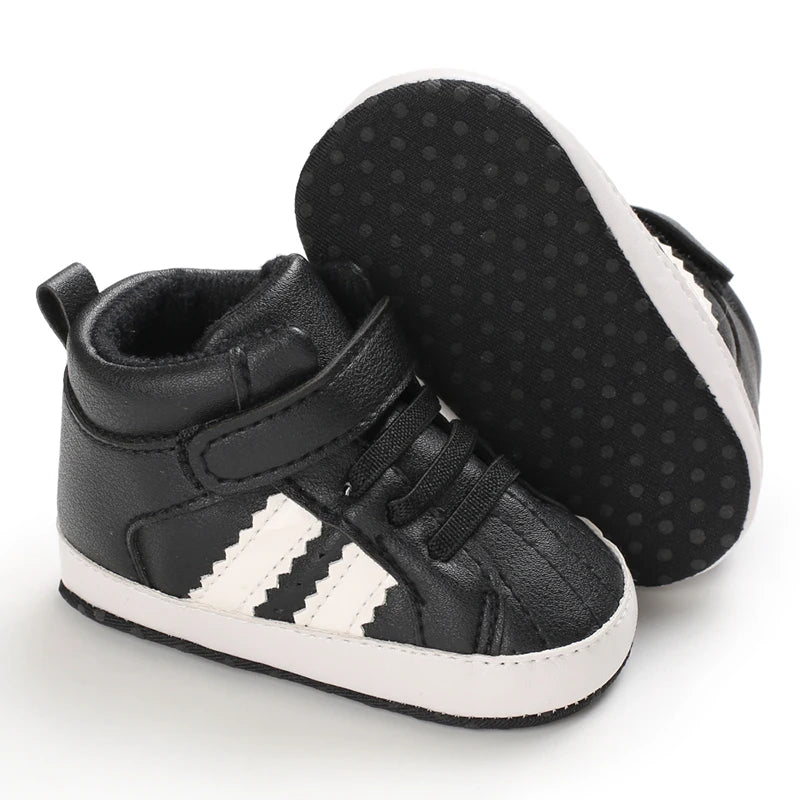 New 0-18M Baby Shoes Boy Newborn Infant Toddler Casual Comfor Cotton Sole Anti-slip PU Leather First Walkers Crawl Crib Shoes